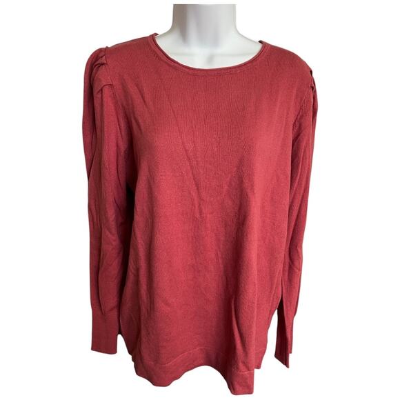 Anne Klein Autumn Rose cotton cashmere sweater Large NWT - Picture 1 of 6